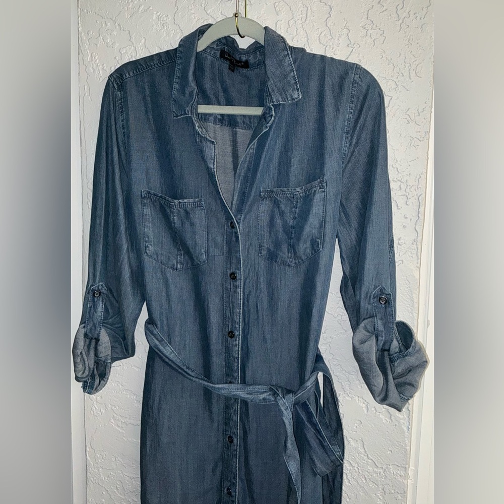 Velvet Heart Blue Denim Shirt Dress with Tie (NWOT) - Picture 2 of 7